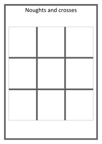 Noughts and crosses blank board