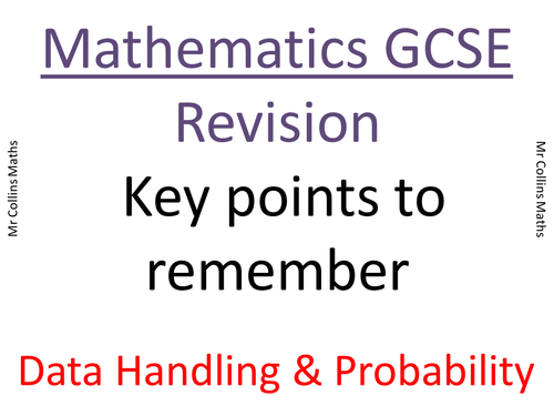 GCSE Mathematics Data Handling Revision/Key Points