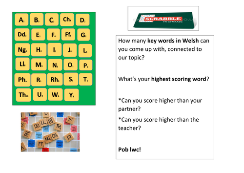 Welsh second language scrabble task