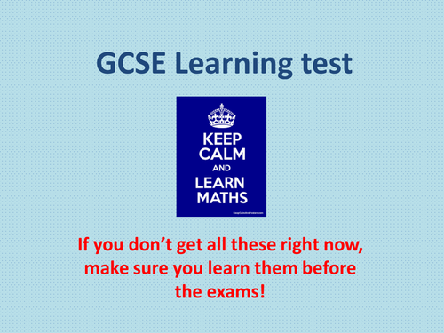 GCSE Foundation Learning Check