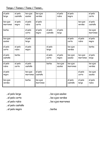 Spanish descriptions sudoku