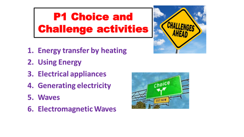 P1 choice and challenge activities