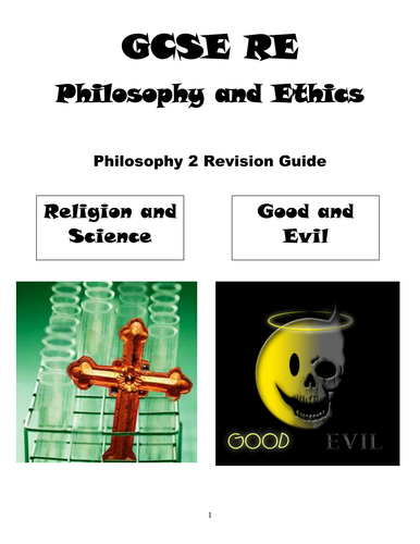B602 Good and Evil / Religion and Science revision booklet
