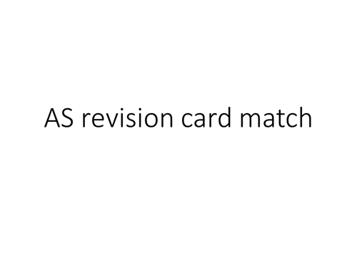 AS Physics revision card match