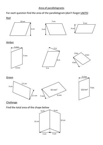 Area of parallelograms