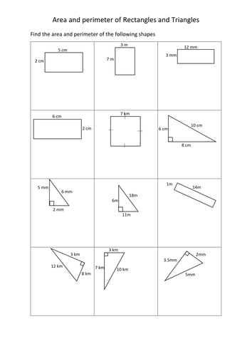 teacher rectangle area a of worksheet super worksheets Area rectangles and triangles perimeter of and