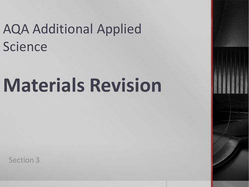 GCSE AQA Additional Applied Science Revision Quiz Materials