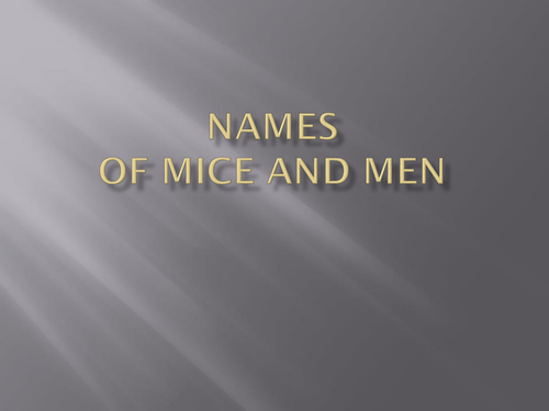 Names in Of Mice and Men