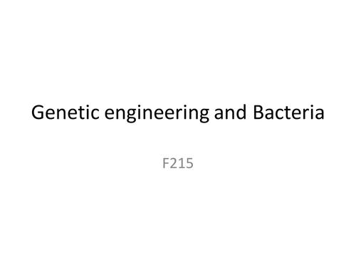 Genetic Engineering and Bacteria