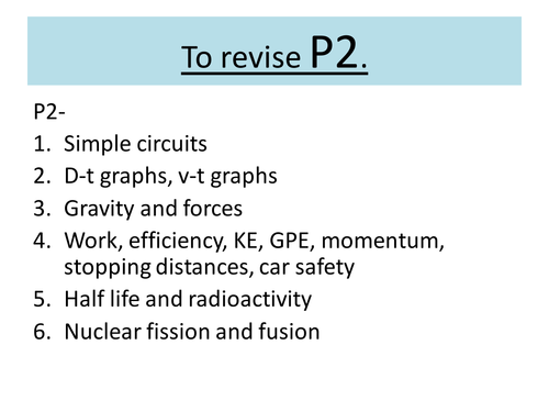 WJEC P2 revision