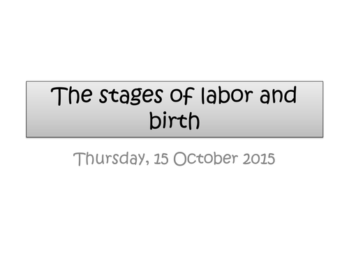 The 3 stages of labor
