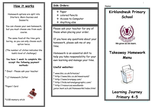 Takeaway homework menu tes 03 picture