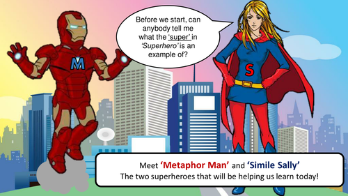 Learn Similes and Metaphors with Metaphor Man and Simile Sally