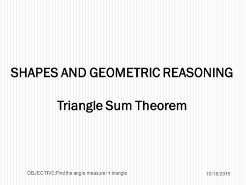 Triangles Sum Theorem