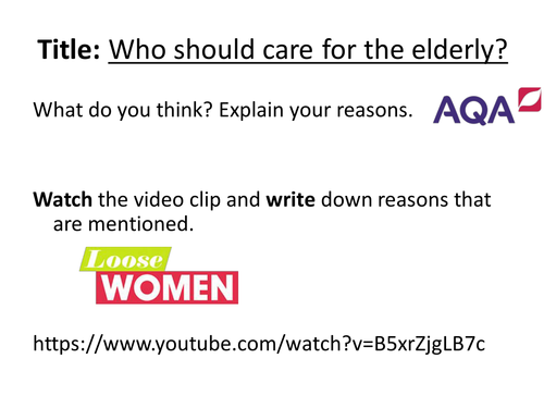 Who should care for the elderly?