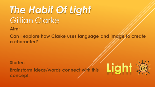 The Habit of Light - GCSE Poetry