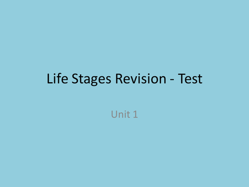 Life Stages Revision