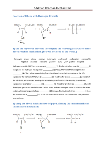 Ethene Addition Reaction Mechanisms