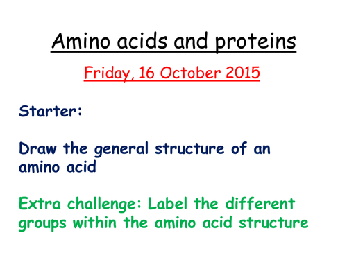 Revision on proteins