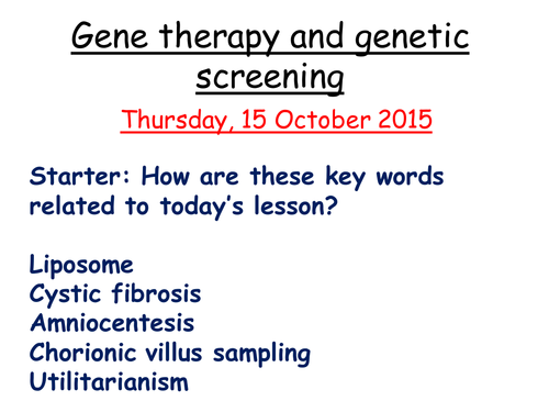 Revision on gene therapy and genetic screening