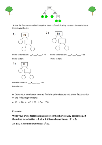 3 differentiated worksheets finding factors by harriet1987 ...