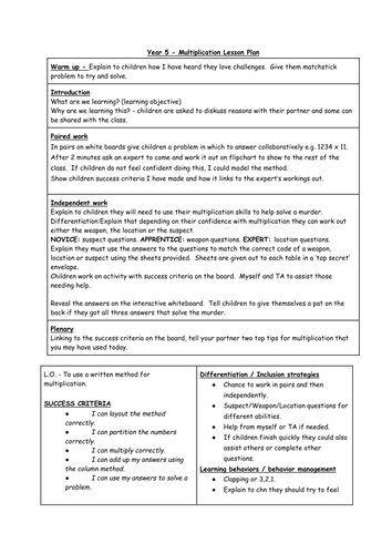 Year 5 math long multiplication (30min interview lesson)