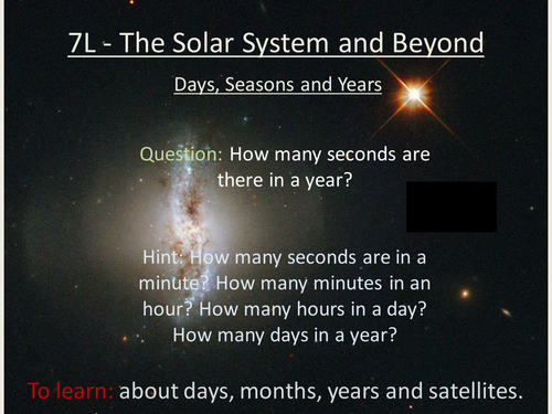 7L - The Solar System and Beyond SOW Powerpoint