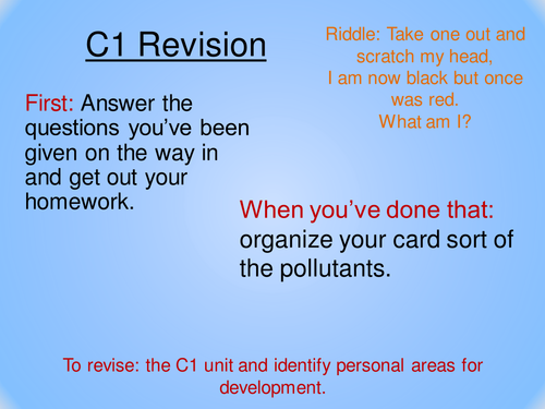 OCR 21st Century (2011) C1 Revision