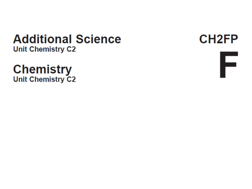 C2 AQA GCSE Additional Chemistry Jan 2013 Past paper