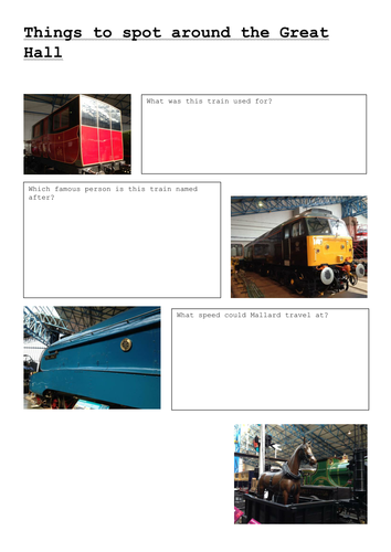 National Railway Museum Worksheet