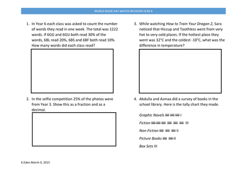 math revision for year 6 teaching resources