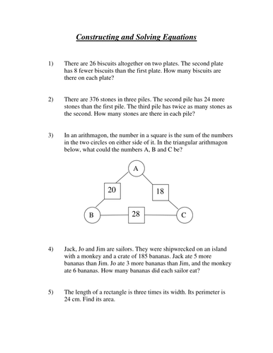 Constructing and Solving Equations