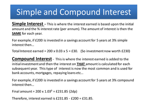 Simple and Compound Interest