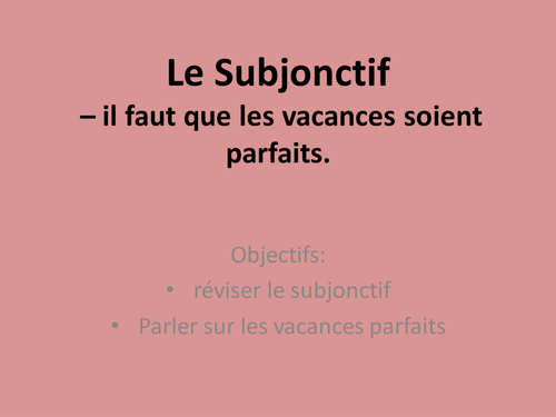 Subjunctive in French