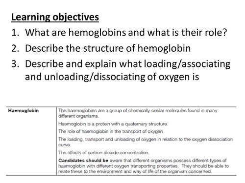 Hemoglobin and oxygen dissociation curves