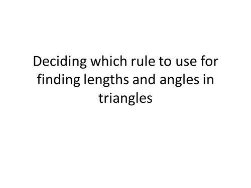 Trigonometry or Pythagoras - deciding which rule to use