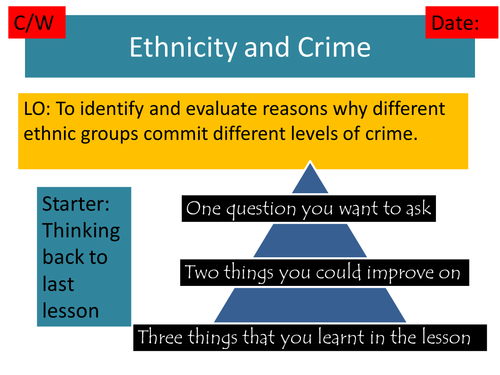 OCR-GCSE Ethnicity and Crime