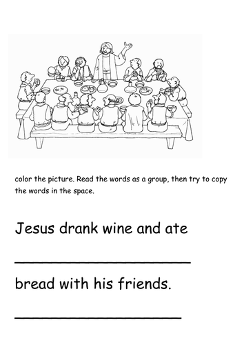 Easter story, color and write