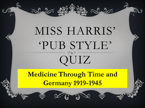 Fun revision activity for the SHP Medicine through Time and Germany 1919-1945