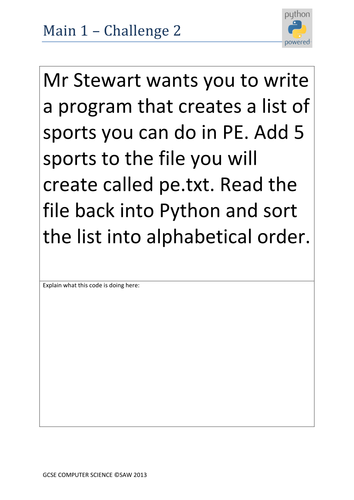 A453 - Python Reading Writing Sorting Files