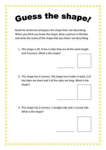 Shape word problems year 2