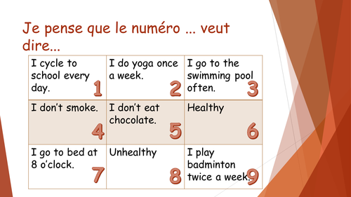 French healthy living quiz