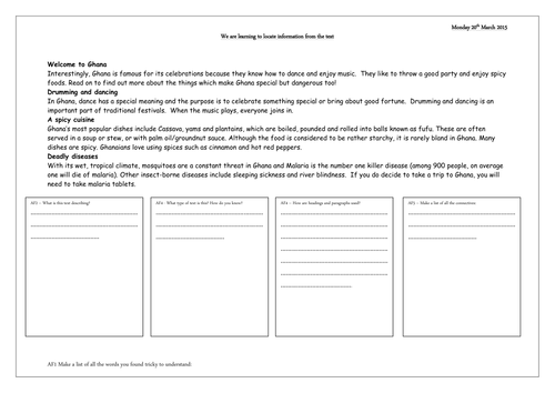 Guided Reading non-chronological report