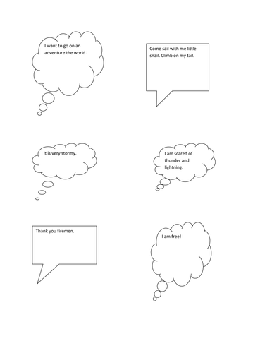 The Snail and The Whale Speech and Thought Bubbles | Teaching Resources