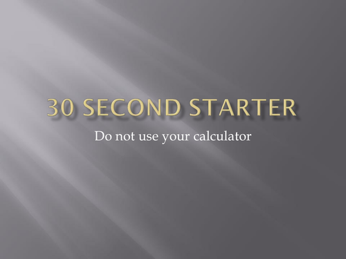 30 second starter beginner 2