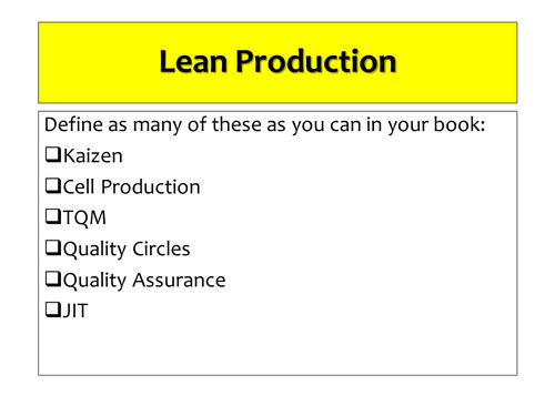 BUSS3 Lean Production