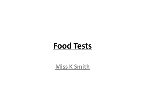 Food Tests (Protein)