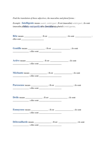 Adjectives describing personality