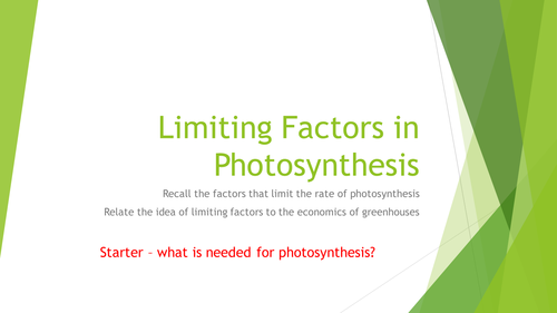 Limiting Factors in Photosynthesis AQA