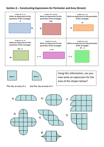 Algebra with Area and Perimeter